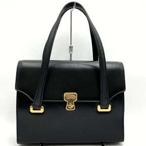 Gucci Old Gucci Handbag Tote Bag Black Leather Vintage Fashion